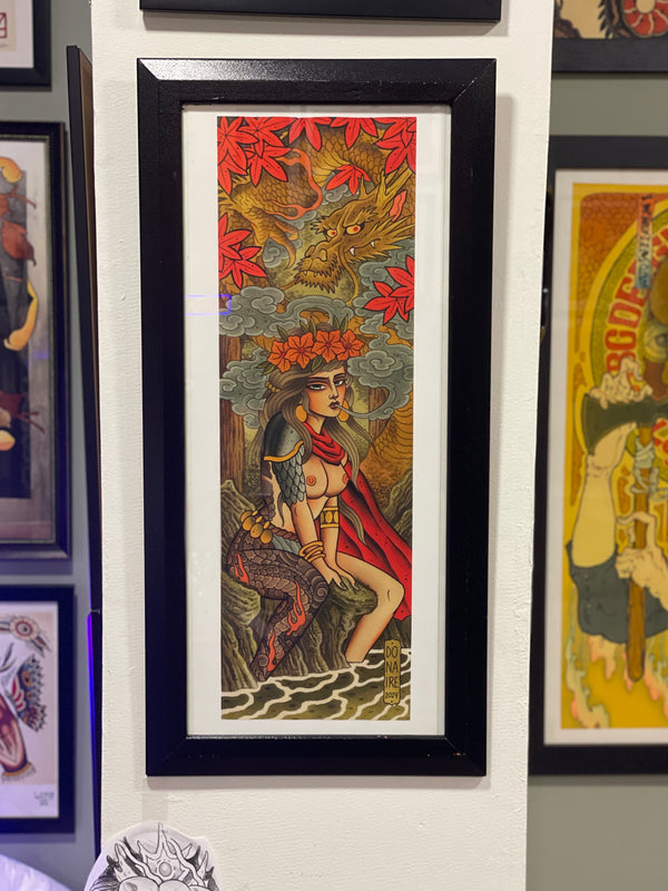 Main view of the art print "Girl & Dragon" by Toni Donaire, framed
