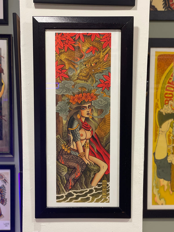 Main view of the art print "Girl & Dragon" by Toni Donaire, framed
